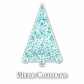 Sticker Aqua Blue Mint Green Glam Arbre de Noël (Devant)