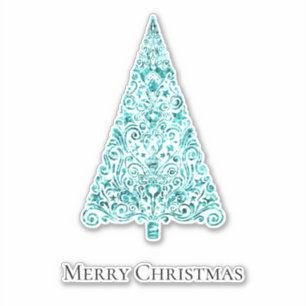 Sticker Aqua Blue Mint Green Glam Arbre de Noël