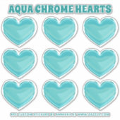 Sticker Aqua Chrome Coeurs (Devant)