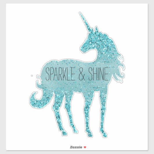 Sticker Aqua Glitzy Parties scintillant Sparkle Unicorn (Feuille)