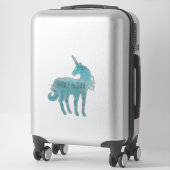 Sticker Aqua Glitzy Parties scintillant Sparkle Unicorn (Sur valise)