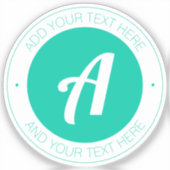 Sticker Aqua Green Monogramme ou Ajouter un logo | transpa (Recto)