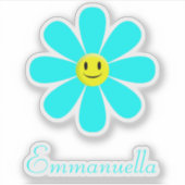 Sticker Aqua Smiling Daisy Personnalisé (Devant)