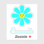 Sticker Aqua Smiling Daisy Personnalisé (Feuille)
