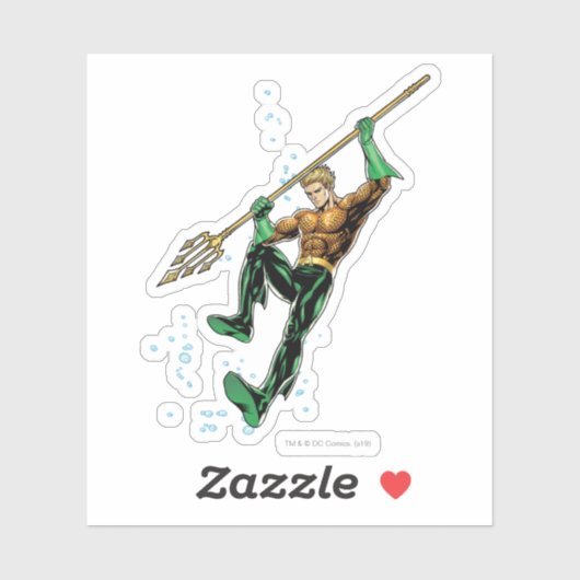Sticker Aquaman avec Spear (Feuille)