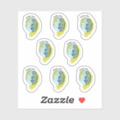 Sticker Aquarelle Abstraite Art Chic Merci Mariage (Feuille)