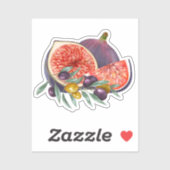 Sticker Aquarelle Aesthétique Fig et olives (Feuille)