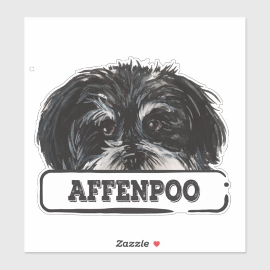 Sticker Aquarelle Affenpoo (Feuille)
