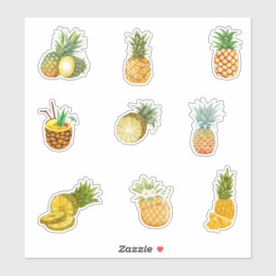 Sticker Aquarelle Ananas