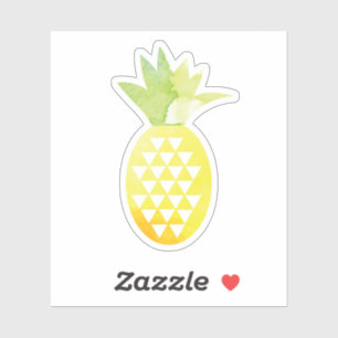 Sticker Aquarelle Ananas tropical