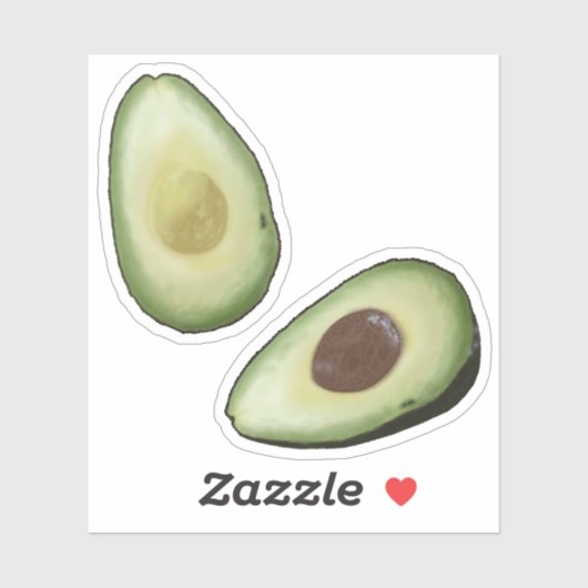 Sticker Aquarelle Avocados (Feuille)