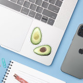 Sticker Aquarelle Avocados (Ordinateur portable avec iPhone)