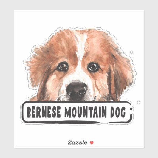 Sticker Aquarelle Bernese Mountain Dog (Feuille)