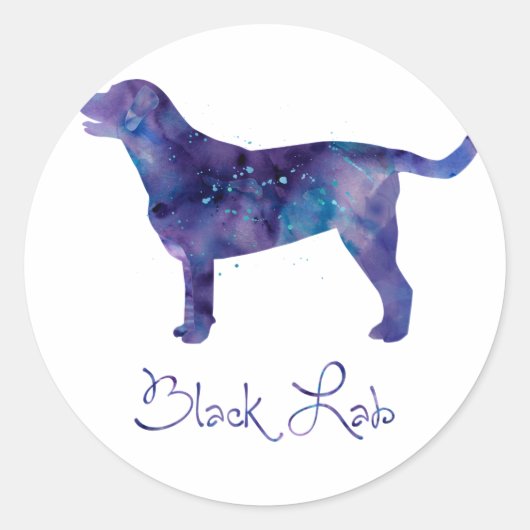 Sticker Aquarelle Black Lab (Devant)