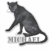Sticker Aquarelle Black Panther Leopard Personnalisé (Devant)