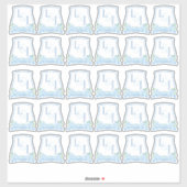 Sticker Aquarelle bleu Hydrangea Mariage Monogramme (Feuille)