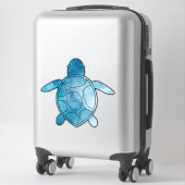 Sticker Aquarelle bleue de la tortue marine (Sur valise)