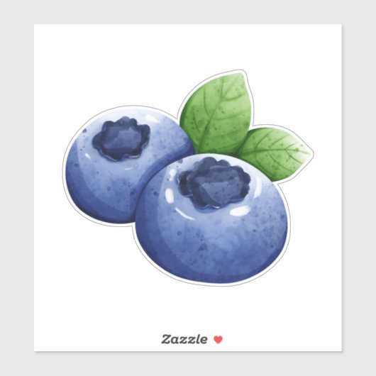 Sticker Aquarelle Blueberry (Feuille)