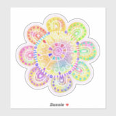 Sticker Aquarelle Boho Style Grand Tournesol (Feuille)