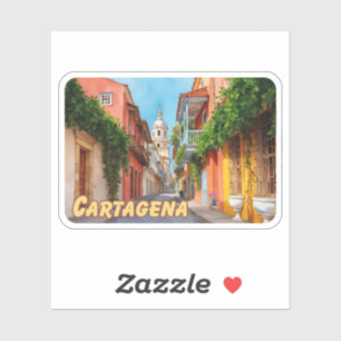 Sticker Aquarelle Cartagena Colombie