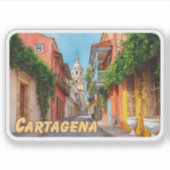 Sticker Aquarelle Cartagena Colombie (Devant)