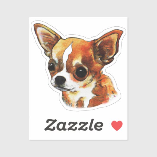 Sticker Aquarelle Chihuahua (Feuille)