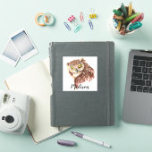 Sticker Aquarelle Chouette Grumpy Chouette Animal Nature N (Couverture iPad)
