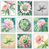 Sticker Aquarelle Chrysopsis fleurs Scrapbook (Devant)