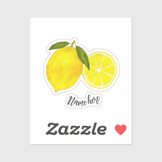 Sticker Aquarelle Citrons jaunes (Feuille)