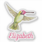 Sticker Aquarelle Colibri Avec Votre Nom (Devant)