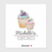 Sticker Aquarelle Coupe-Gâteaux Et Fruits (Feuille)