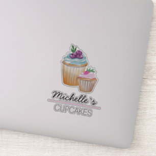 Sticker Aquarelle Coupe-Gâteaux Et Fruits
