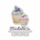 Sticker Aquarelle Coupe-Gâteaux Et Fruits (Devant)