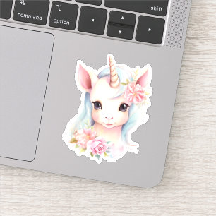 Sticker Aquarelle Cute Baby Unicorn