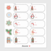 Sticker Aquarelle Cute Enfants 15pc À partir de Noël Cadea (Feuille)