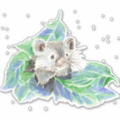 Sticker Aquarelle Cute Petit Hamster Animaux animaux de co (Devant)