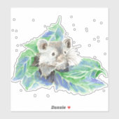 Sticker Aquarelle Cute Petit Hamster Animaux animaux de co (Feuille)