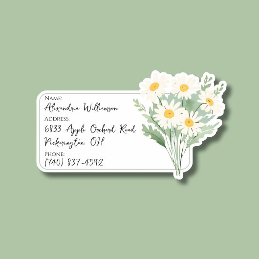 Sticker Aquarelle Daisy - ID bagage