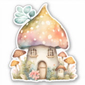 Sticker Aquarelle de champignons enchantés (Devant)
