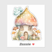 Sticker Aquarelle de champignons enchantés (Feuille)