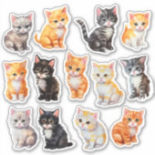 Sticker Aquarelle de chat de la papeterie (Devant)
