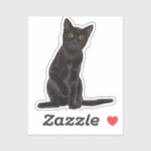 Sticker Aquarelle de chat noir Halloween (Feuille)