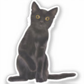 Sticker Aquarelle de chat noir Halloween (Recto)