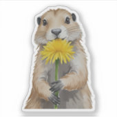 Sticker Aquarelle de chien des Prairies (Devant)