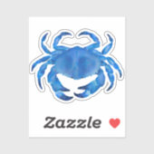 Sticker Aquarelle de crabe bleu (Feuille)