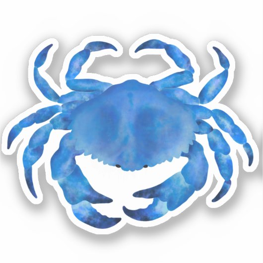 Sticker Aquarelle de crabe bleu (Recto)