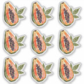 Sticker Aquarelle de fruits de papaye (Devant)