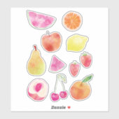 Sticker Aquarelle de fruits frais (Feuille)
