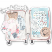 Sticker Aquarelle de la valise Travel Adventure (Devant)