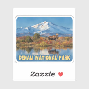 Sticker Aquarelle de l'Alaska du parc national de Denali